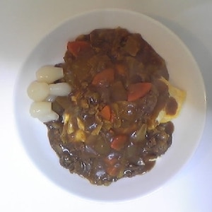 カレーの残りでオムカレー